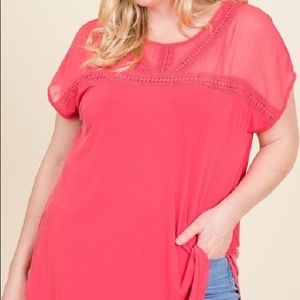 Plus Size Coral Tunic Top